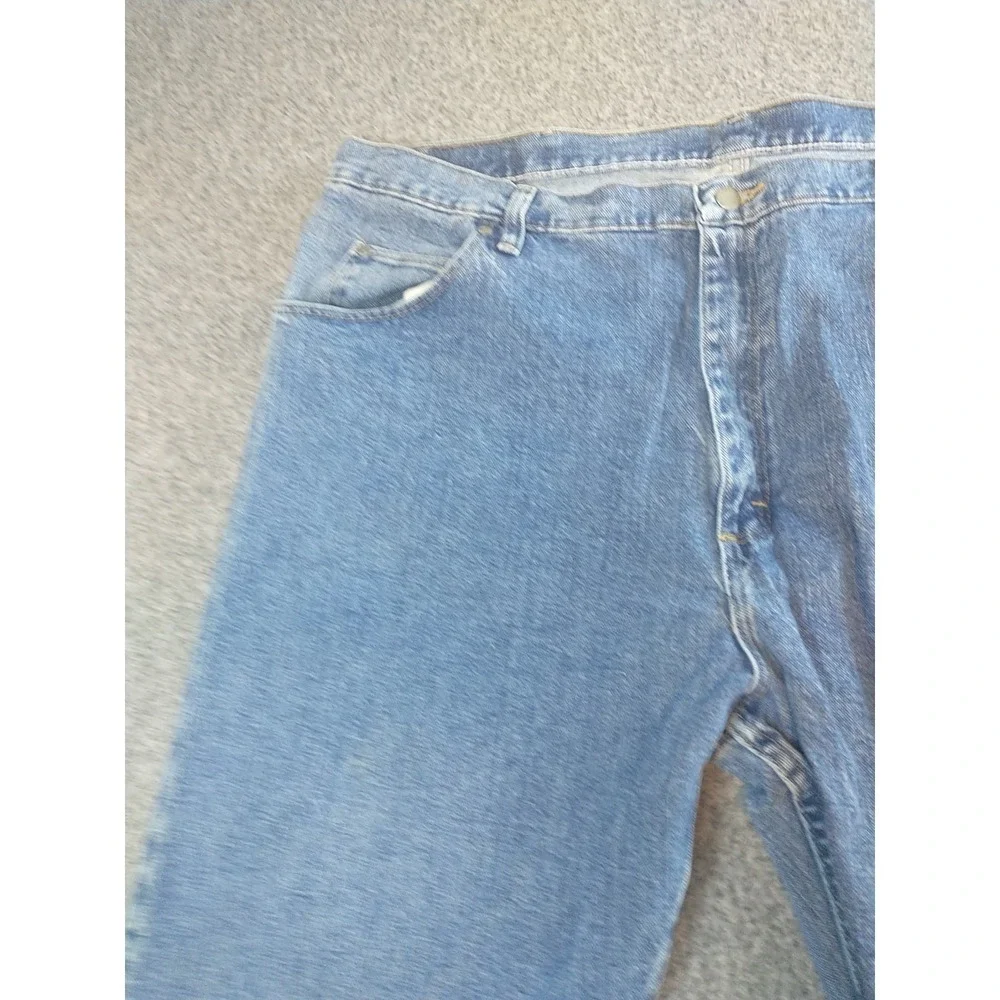Wrangler Hero Authentic Mens Blue Straight Leg Jeans 42x31 Medium Wash 97601VR